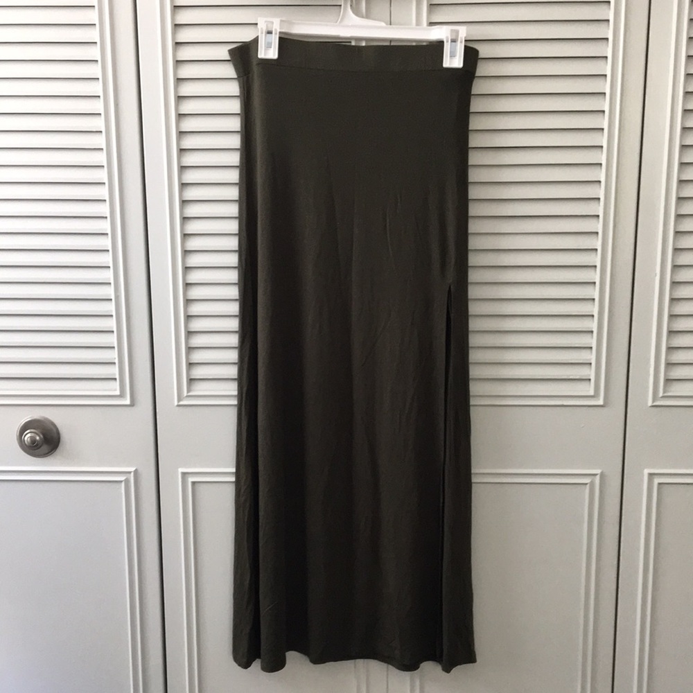 New High-waisted dark green fall Skirt
